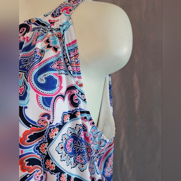 Ruby Rd. Cinched Sleeveless Paisley Dress - Picture 7 of 12